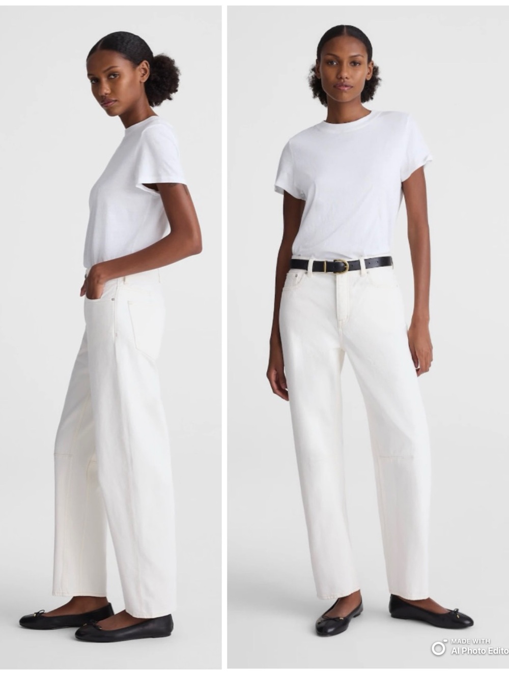 Madewell PETITE The Darted Barrel Jean in Vintage Canvas 27P NWT Cream Summer - Picture 1 of 17